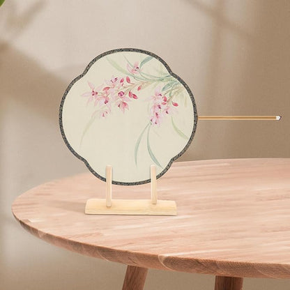 IMIKEYA Wood Folding Fans Stand Japanese Fan Holders Folding Handy Fans Display Holder Decorative Hand Fan Bases for Home Store