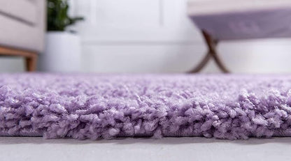 Unique Loom Solid Shag Collection Area Rug (3' 3" x 5' 3" Rectangle, Lilac)