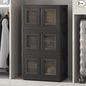 FLEXIMOUNTS 110 QT Stackable Storage Bins With Lids, Collapsible Plastic Storage Bins With Doors and Built-in Wheels For Home Dorm Closet Organizers and Storage, 3 Pack Cubes, Black