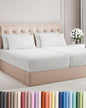Split King 7 Piece Sheet Set - Cooling & Breathable - Hotel Luxury Bedding Includes Fitted Sheets for Women, Men, Kids & Teens - 1 Flat, 2 Fitted Sheets, 4 Pillowcases w/Deep Pockets - Grey Stripes