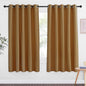 NICETOWN 66 Inch Long Blackout Curtains for Bedroom Living Room, Thermal Insulated Room Darkening Curtains, Light Blocking Blackout Drapes for Bedroom, 66" W x 66" L, 1 Panel, Gold Brown