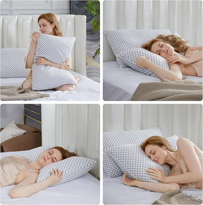 SAPHREAS Cooling Bed Pillows Queen for Sleeping, Luxury Hotel Shredded Memory Foam Pillows for Side Back Stomach Sleepers, Cool Firm Pillow for Neck Support