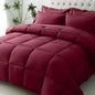 JOLLYVOGUE Full Comforter Set, Ultra-Soft Bed in a Bag Full Size 7 Pieces, Oeko-TEX Certified Bedding Set with Down Alternative Comforter, Sheets, Pillowcases & Shams, Burgundy