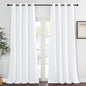 NICETOWN Room Darkening White Curtain for Living Room - Grommet Thermal Drape Sound Reducing Heat Blocking Window Treatments for Living Room/Doorway (1 Panel, W52 x L90)