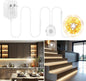 Motion Sensor LED Light Strip, 9.8 Feet Flexible Warm White Motion Activated Led Strip Lights with Adjustable Timer & UL Power Supply for Under Cabinet, Stairs, Bed Lighting Decoration.