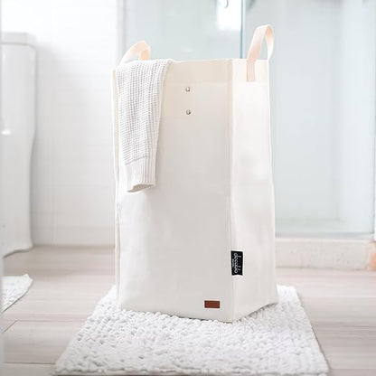 Deeablo New York - Sustainable Reusable Indoor Recycling Bin for Kitchen, Multipurpose Recycle Bin, Large Recycling Bins for Home, Washable Paper Bag for Recycling (White)
