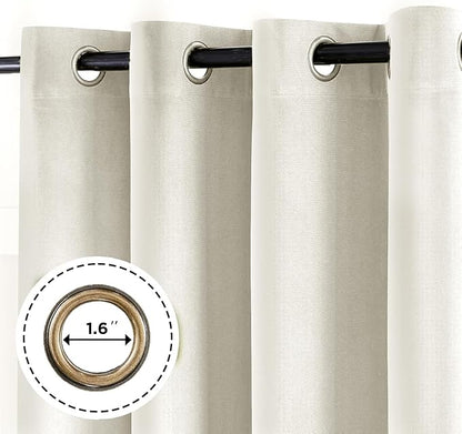 Joydeco Mousse White Blackout Curtains 96 Inch Long, Luxury Thermal White Velvet Curtains for Bedroom & Living Room, Room Darkening Velvet Drapes 2 Panels, Grommet Top (52W x 96L)