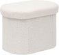 B FSOBEIIALEO Storage Ottoman for Dorm Room, Boucle Folding Storage Ottoman Foot Rest, 16.14 Inches Small Collapsible Ottoman Cube for Living Room White