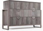 LGHM Fluted Dresser for Bedroom with 6 Drawers, Modern 6 Drawers Dressers with Semicylinder Fluted, Solid Chest of Drawers, 50" W Dresser with Bold Steel Frame, Metal Handles, Gray