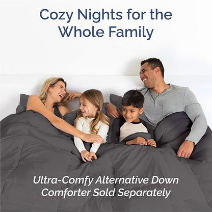 Split King 7 Piece Sheet Set - Cooling & Breathable - Hotel Luxury Bedding, Includes Fitted Sheets for Women, Men, Kids & Teens - 1 Flat, 2 Fitted Sheets, 4 Pillowcases with Deep Pockets - Dark Grey