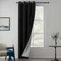 Black Heavy Soundproof Curtains for Window 3-in-1 Full Blackout Drapes Noise Canceling Heat Insulating Winter Curtains for Bedroom Living Room (1 Panel, Black, 50" x 84")