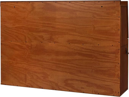 memomad Bali Set: Storage Platform Bed with Drawers + Bookcase Headboard (Queen Size, Caramel Brown Wood)