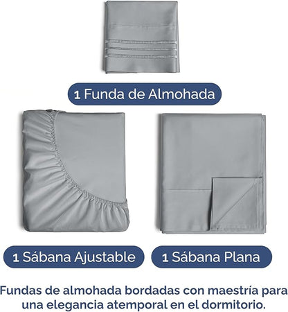 Twin Size 3 Piece Sheet Set - Comfy Breathable & Cooling Bed Sheets Set - Hotel Luxury Bedding for Women, Men, Kids, Teens, Boys & Girls - Deep Pockets, Soft and Wrinkle Free - Oeko-Tex - Steel Blue