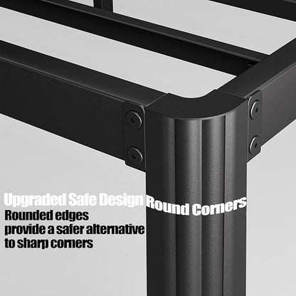 Hunlostten 16" Twin XL Heavy Duty Bed Frame No Box Spring Needed, Metal Twin XL Platform Bed Frame with Round Corners, Easy Assembly, Noise Free, Black