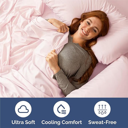 King 6 Piece Sheet Set - Cooling, Comfy & Breathable - Hotel Luxury Bedding, Includes Fitted Sheet for Women, Men, Kids & Teens - 1 Flat, 1 Fitted Sheet, 4 Pillowcases w/Deep Pockets - Lavender Pink
