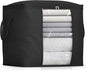 SLEEPING LAMB 170L Huge Blanket Storage Bag, Sturdy Oxford Fabric Comforter Storage Bag with Handles & Window, Foldable Bedding Container Organizer for King-size Duvets, Sheets, Pillows, Clothes,Black