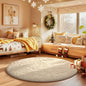 Ophanie Round Rugs 3Ft Ivory Circle Area Rug,Christmas Room Decor, Aesthetic Nursery Bedroom Carpet, Fluffy Fuzzy Plush Soft Shaggy Cream Living Room Rugs for Kids Boys Girls Teen Baby Home, Dorm