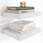 Heimlove 12 Inch Deep Floating Shelves, 12 x 12 inches Long Wall Shelf, Large Extra Display Shelf & Storage Shelf, Rustic Wood Wall Shelves for Fireplace Mantel, White - 2Pack