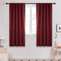 Deconovo Solid Room Darkening Curtains Rod Pocket and Back Tab Blackout Curtains for Bedroom 42Wx63L Inch Burgundy Red 2 Panels