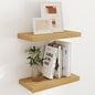 Floating Shelves 16 Inch Long, Wall-Mounted Bathroom Shelves Set of 2, 9.3 Inch Deep Shelf for Home Storage & Display, Wooden Deep Wall Shelves for Bedroom, Living Room, Kitchen, Oak Color