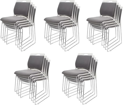 20 Stacking Chairs Stackable for Waiting Room, Office Home Guest Chair, Reception Chair, Waiting Room,Multi-Purpose Room,Break Room,Training, Cafeteria with1102LB Capacity - Gray
