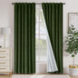 Lazzzy Green Velvet Blackout Curtains 90 Inches Long Thermal Insulated Room Darkening Lined Curtain Drapes Luxury Back Tab Window Treatments for Bedroom Living Room 2 Panels, 52 x 90 Inch, Moss Green