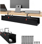 48" No Drill Under Desk Cable Management Tray - Upgraded Oxford Fabric with Cable Loop, No Damage to Table for Standing Desks and Home Office (Extra Large (48 Inch))