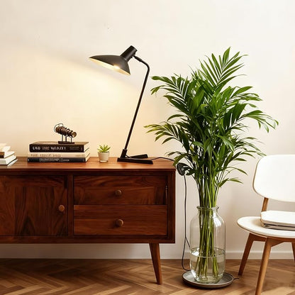 Industrial Desk Lamp Metal Modern Table Lamp 22", Adjustable Neck (4000K) with Adjustable Switch, Ideal for Office Desk Bedroom Bedside Lamps Study Room Living Room Side Table (Sand Black)
