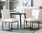 CIMOTA Modern Dining Chairs Set of 2, Leather Dining Room Chairs Upholstered Armless Guest Side Chair with Black Base for Dining Room/Kitchen, Cream 2PCS