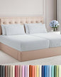 Split King 7 Piece Sheet Set - Cooling & Breathable - Hotel Luxury Bedding Includes Fitted Sheets for Women, Men, Kids & Teens - 1 Flat, 2 Fitted Sheets, 4 Pillowcases w/Deep Pockets - Blue Stripes