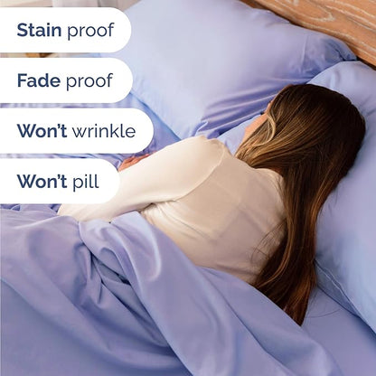 Twin 4 Piece Sheet Set - Cooling, Comfy & Breathable - Hotel Luxury Bedding, Includes Fitted Sheet for Women, Men, Kids and Teens - 1 Flat, 1 Fitted Sheet, 2 Pillowcases with Deep Pockets - Lavender