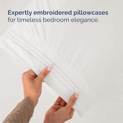 Cal King Size 4 Piece Sheet Set - Comfy Breathable & Cooling Bed Sheets Set - Hotel Luxury Bedding for Women, Men, Kids, Teens, Boys & Girls - Deep Pockets and Wrinkle Free - Oeko-Tex - Antique White