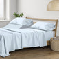 THREAD SPREAD Split King Size Sheets Set Cotton - 400 Thread Count Cotton Split King Sheets 5 PC Set (Light Blue), Ultra Soft, Cooling, Hotel-Quality 16" Deep Pocket Sateen Bedsheet for Hot Sleepers