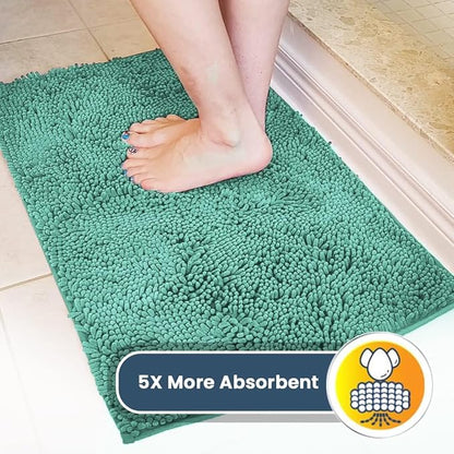 Muddy Mat® | Super Absorbent Door Mat Indoor, Microfiber Quick Dry Chenille Entryway Rug, Non-Slip Front Door Mat, Indoor Mats for Entryway, Machine Washable Pet Rug, Sea Green 24"x36"