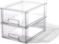 BINO | Stackable Storage Drawers, Large - 2 Pack, Clear | THE CRATE COLLECTION | Storage Bins With Drawers | Bathroom Organizers | Under Sink Organizer | Vanity Cabinet Home Organization