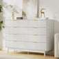LYNSOM Fluted 8 Drawer Dresser for Bedroom, 55" Wide Modern Chest of Drawers with Curved Profile Design and Metal Handles, Wood Dresser TV Stand & Storage Organizer for Bedroom, Hallway, White