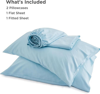Bedsure King Size Sheets Set, Cooling Sheets for Hot Sleepers, Rayon Derived from Bamboo, Breathable & Soft, Deep Pocket Up to 16 Inches, Hotel Luxury Silky Bedding, Aqua