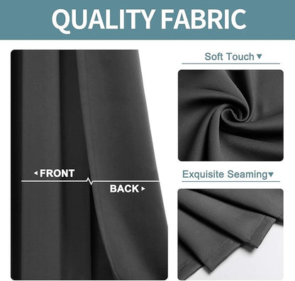 ChrisDowa Blackout Curtains 78 inches Long for Bedroom - 2 Panels Set Grommet Thermal Insulated Room Darkening Curtains for Living Room (Dark Grey, 42 x 78 Inch)