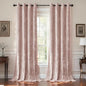 SMILETIME Pink Crushed Velvet Curtains 52x108 inch Luxurious Thermal Insulated Soundproof Drapes for Living Room Bedroom Office Soft and Durable Light-Filtering Window Treatments, 2 Panels