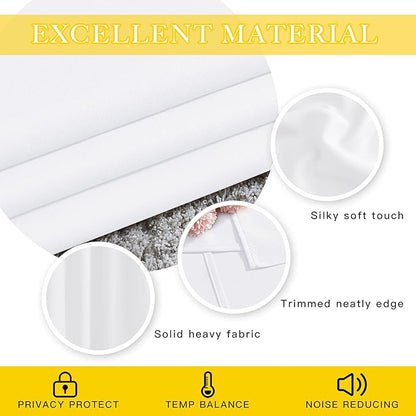 NICETOWN Sliding Door Curtain Window Treatment, Energy Smart Thermal Insulated Extra Wide Solid Blackout Curtains/Drapes for Patio Door/Porch (Pure White, 1 PC, W80 x L108)