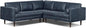 Poly & BARK Napa 98” Leather Corner Sectional Sofa – Full-Grain Italian-Tanned Aniline Leather, Feather-Down Comfort, Solid Wood Frame – Nightfall Blue