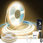 COB LED Strip Lights Warm White,24V Dimmable led Light Strip KIT with Remote and app Control,3000K 50FT/15m 8mm Wide Ra>90 Cuttable Flexible Strip Lights for Bedroom,Wardrobe,Cabinet