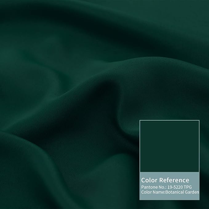 BGment Thermal Insulated 100% Blackout Curtains for Bedroom with Black Liner, Double Layer Full Room Darkening Noise Reducing Grommet Curtain (42 x 63 Inch, Emerald, 2 Panels)