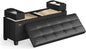 SONGMICS Storage Ottoman, Storage Bench with Legs, 15 x 43.3 x 15.7 Inches, Ottoman Bench, 30 Gal. (112 L), Synthetic Leather, for Living Room, Entryway, Ink Black ULSF0514B02
