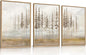 LHIUEM Large Pine Tree Framed Canvas Wall Art Set,Forest Trees Nature Wall Decor,Modern Landscape Artwork, Foggy Forest Painting For Living Room, Bedroom,Office-16 x24 x3