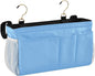 KOPIRIT Lake Blue Bedside Caddy Storage Bag Bedside Organizer for Dorm Room Top Bunk Bed Bedside Shelf Hanging Organizer 6 Pockets with Hooks for Glasses Book Tablet Holder