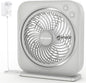 AMACOOL Table Fan, 12 inch Box Fan with 3 Adjustable Speeds & 8HRS Timer, Adjustable Angle Quiet Air Circulator, Desktop Fan for Bedroom Bathroom Kitchen Office, AC Adapter Included-Grey