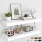 RICHFOCUS 36Inch Floating Shelves for Wall 2 Pack Shelves for Bedroom|Kitchen|Bathroom Wall Mounted Rustic Wood Floating Shelf with Invisible Brackets for Books|Storage|Decor, White