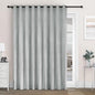 Macochico 100" Wx84 L Medium Gray Full Blackout Curtains for Sliding Door, Thermal Insulated Drapery for Living Room Bedroom Windows Patio Door, Modern Chenille Grommet Curtains with Tieback 1 Panel