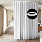 Room Divider Ceiling Mounted Curtains Track Sets Extra Wide Blackout Curtain Flexible Tracks for Bedroom Privacy Partition Separator, 1 Panel White Drape and White Rail, W12.5 x H9ft